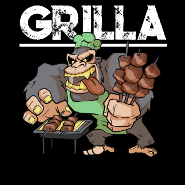 Motiv Grill BBQ Smoker Grillen Gorilla Spruch Griller