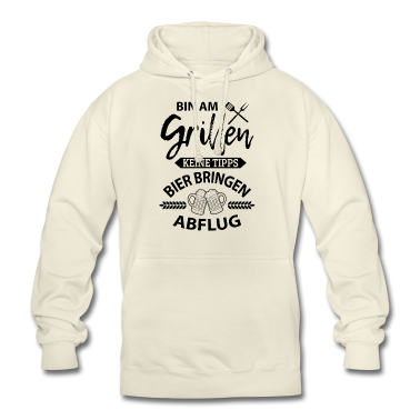 Grillen Hoodie - Bin Am Grillen Bier Bringen Abflug Lustig BBQ