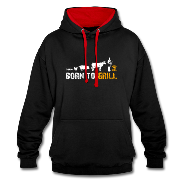 Grillen Hoodie - Grillen Barbecue Essen Geschenk · Dazu geboren