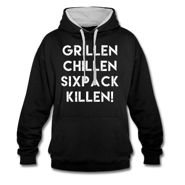 Grillen Hoodie - Grillen chillen Sixpack killen Grill BBQ Bier