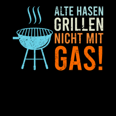 Motiv Holzkohle Grill Geschenk alte Hasen auf Kohle