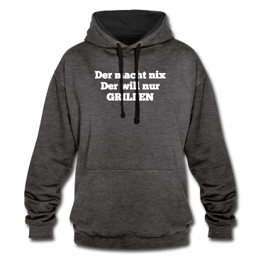 Grillen Hoodie - Lustiger Grillspruch Der will nur grillen in weiss