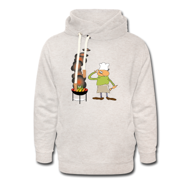 Grillen Hoodie - Griller mit lustiger GRILLE auf dem Grill