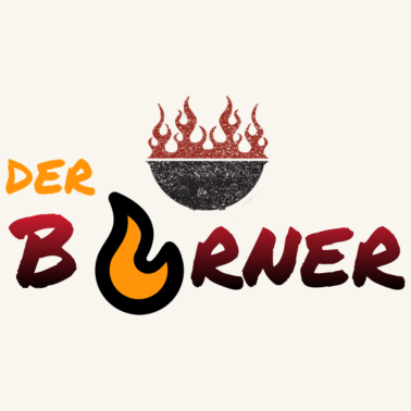 Motiv „Burner“ Design mit Flammen und Grill-No Backprint