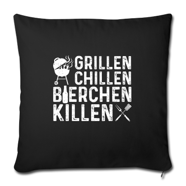 Grillen Kissenbezug - Grillen Chillen Bierchen Killen - Grillen Bier