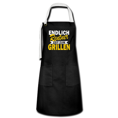 Grillen Schürze - Endlich Rentner Grillen Rente Geschenk Ruhestand
