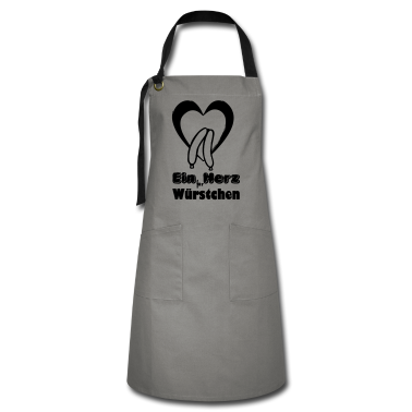 Grillen Schürze - Herz für Würstchen Fleisch Grillen Geschenk