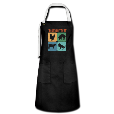 Grillen Schürze - I'd Smoke That Dinosaur Retro Funny Smoker BBQ