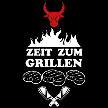 Motiv Zeit zum Grillen Grillmeister Fleisch Geschenk BBQ