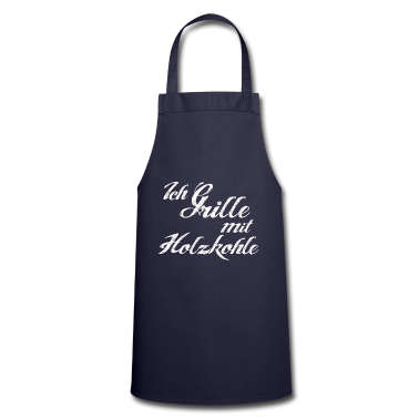 Grillen Schürze - Holzkohle grillen Grill Schriftzug