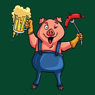 Motiv BBQ Grillen Griller Grill Grillmeister Schwein