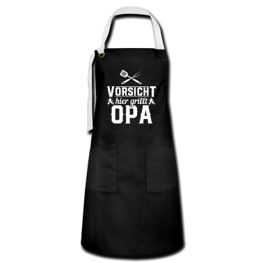 Grillen Schürze - Grillmeister Opa Rentner Grillen Geschenk
