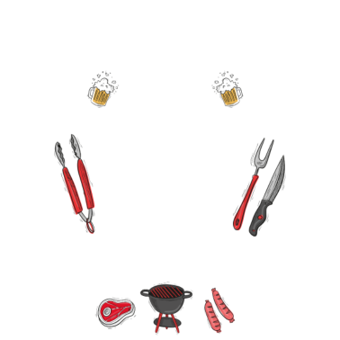 Motiv bitte abstand halten Mann beim Grillen Geschenk