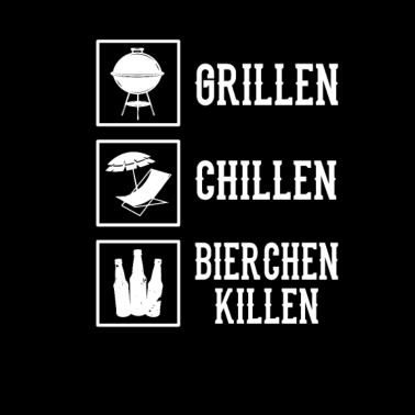 Motiv Grillen Chillen Bierchen Killen BBQ Bier Design