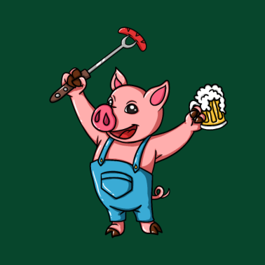 Motiv BBQ Grillen Griller Grill Grillmeister Schwein