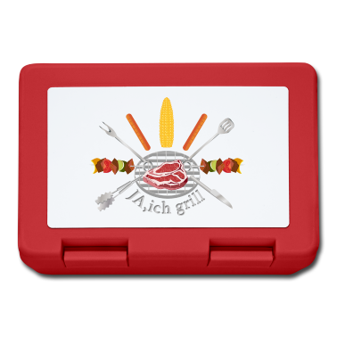 Grillen Brotdose - Ein Grill mit Grillbesteck und Grill Leckereien