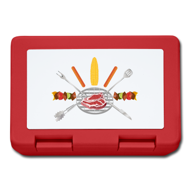 Grillen Brotdose - Ein Grill mit Grillbesteck und Grill Leckereien