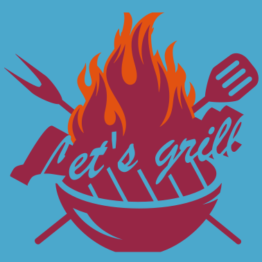 Motiv Grill mit Grillbesteck