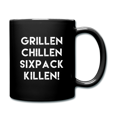 Grillen Tasse - Grillen chillen Sixpack killen Grill BBQ Bier