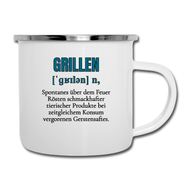 Grillen Emaille Tasse - Grillen