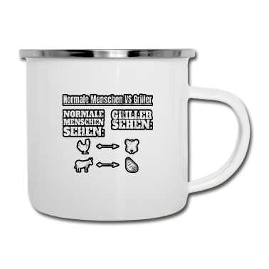 Grillen Emaille Tasse - Grill I Griller Geschenk I Grillen I Hobbygriller