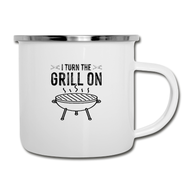 Grillen Emaille Tasse - grill grillen