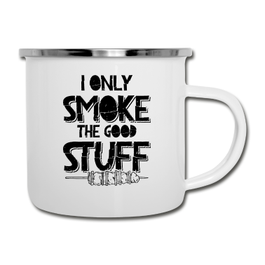 Grillen Emaille Tasse - grillen grill