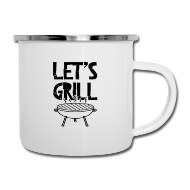 Grillen Emaille Tasse - grill grillen