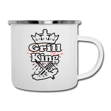 Grillen Emaille Tasse - Grillen Grillen Koenig Grillen