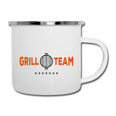 Grillen Emaille Tasse - grill team grill