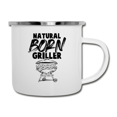 Grillen Emaille Tasse - born griller grill