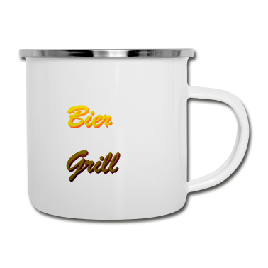 Grillen Emaille Tasse - Bier Grill Griller Grillen