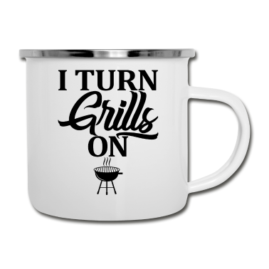 Grillen Emaille Tasse - Grillen - Ich werf den Grill an