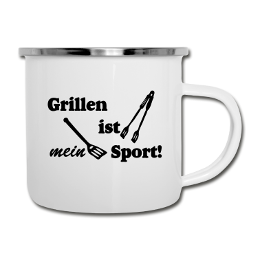 Grillen Emaille Tasse - Grillen mein Sport Grill ...