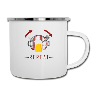 Grillen Emaille Tasse - Grill, Grill Fleisch, Grill Saison,