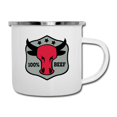 Grillen Emaille Tasse - Grill