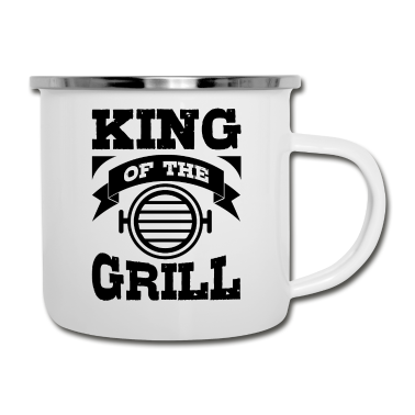 Grillen Emaille Tasse - grillen