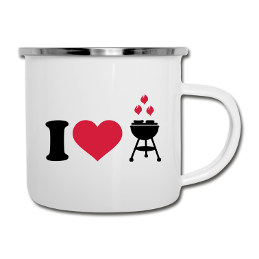 Grillen Emaille Tasse - Grillen