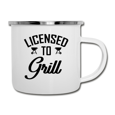Grillen Emaille Tasse - Grillen