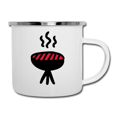 Grillen Emaille Tasse - Grill