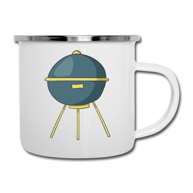 Grillen Emaille Tasse - Grill