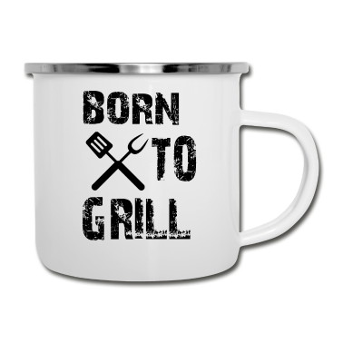 Grillen Emaille Tasse - Grillen