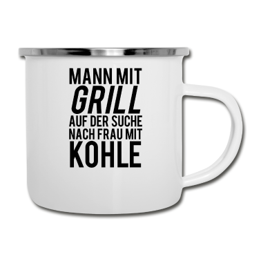 Grillen Emaille Tasse - Grillen