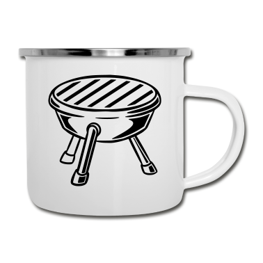 Grillen Emaille Tasse - Grill