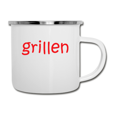 Grillen Emaille Tasse - Grillen