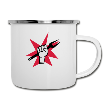 Grillen Emaille Tasse - Grill