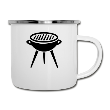 Grillen Emaille Tasse - Grill