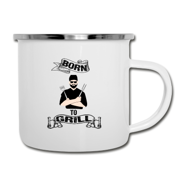 Grillen Emaille Tasse - Grillen