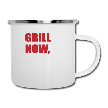 Grillen Emaille Tasse - grillen