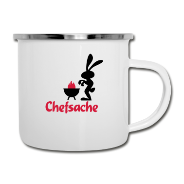 Grillen Emaille Tasse - grillen